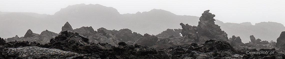 Krafla we mgle, Islandia