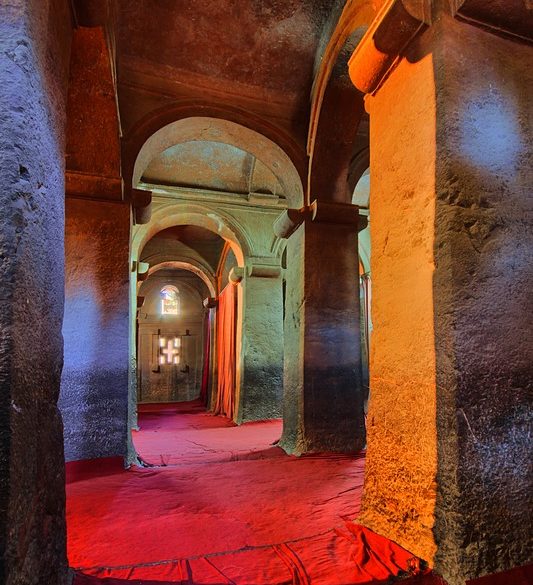 klasztor, Lalibela, Etiopia, światło mieszane