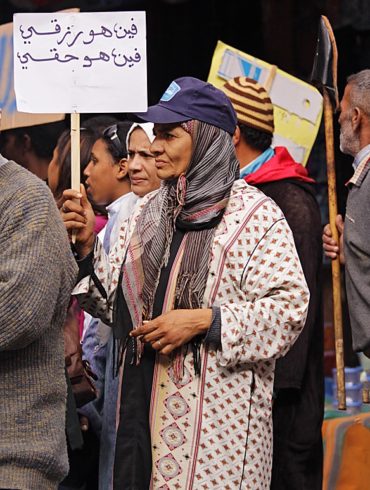 manifestacja w Marrakeszu