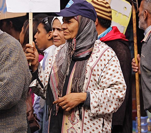 manifestacja w Marrakeszu