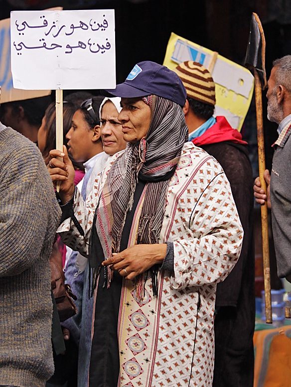 manifestacja w Marrakeszu
