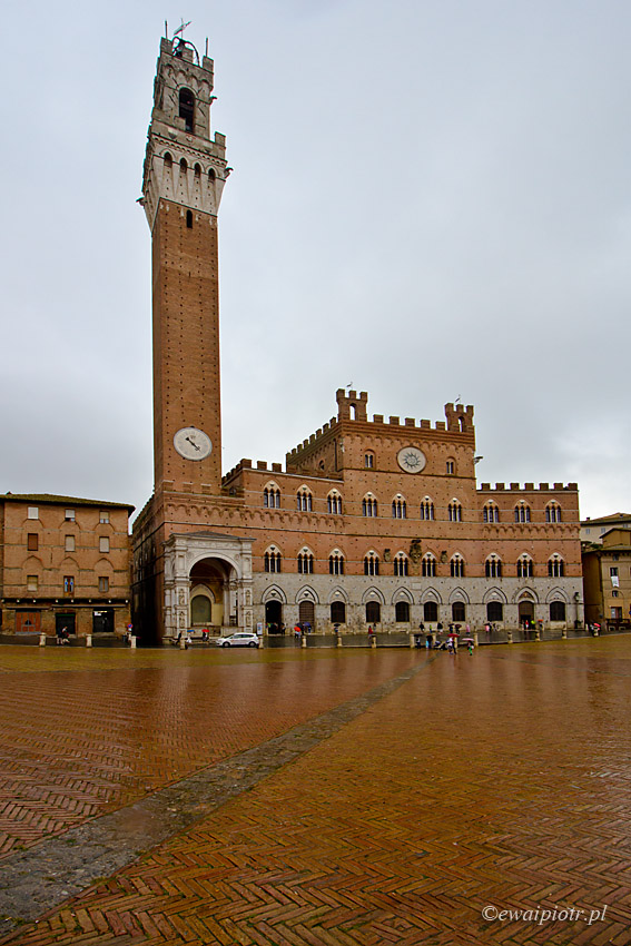 Piazza del Campo w deszczu, Siena