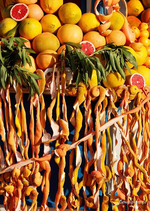 Wózek sprzedawcy cytrusów, Maroko