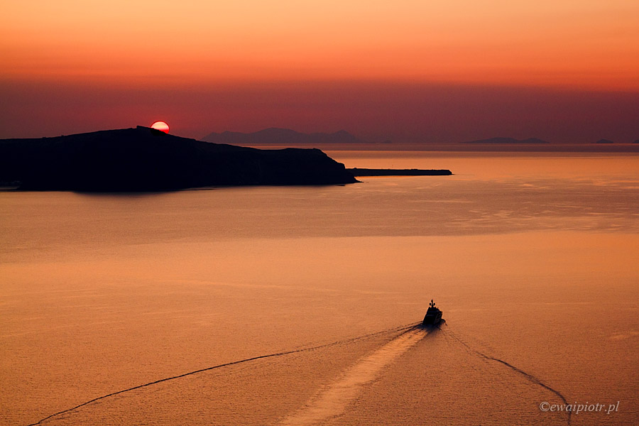 Zachód słońca z Firy, Santorini