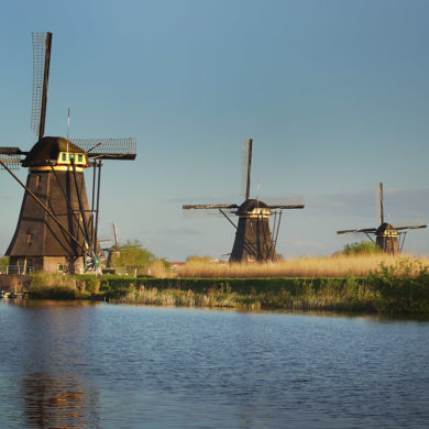 Poranek w Kinderdijk, Holandia