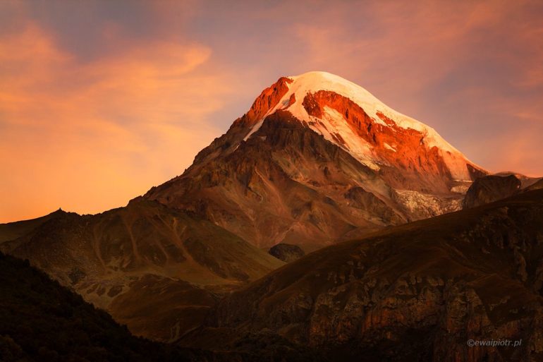 Kazbek o zachodzie słońca, fotowyprawa do Gruzji