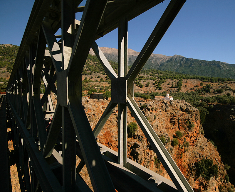 Stalowy most, Aradena, Kreta, obiektywy do Nikona kompatybilność
