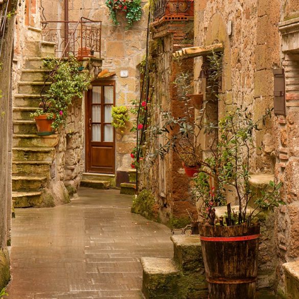 Schody w Pitigliano, deszcz w Toskanii, fotowyprawa