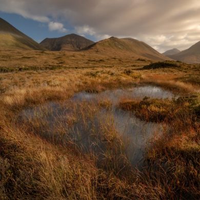 Moczary Sligachan, wyspa Skye, Szkocja