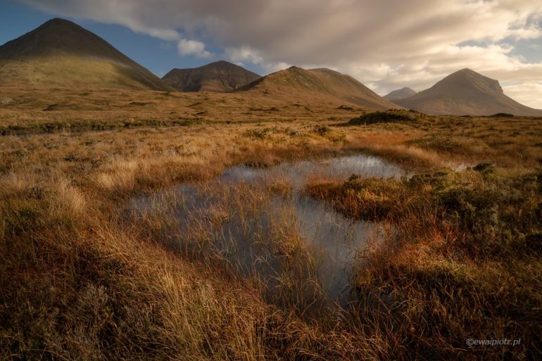 Moczary Sligachan, wyspa Skye, Szkocja