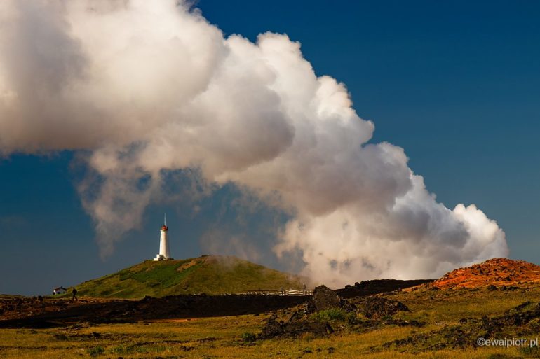 pole geotermalne, latarnia morska, Islandia, fotowyprawa