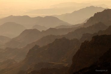 Perspektywa powietrzna doliny Dana, Jordania