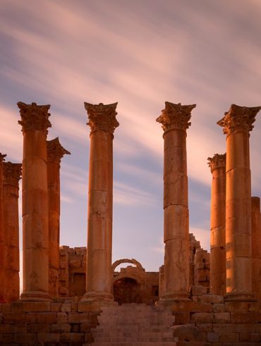 Świątynia Artemidy, Dżerasz, Jordania, długa ekspozycja