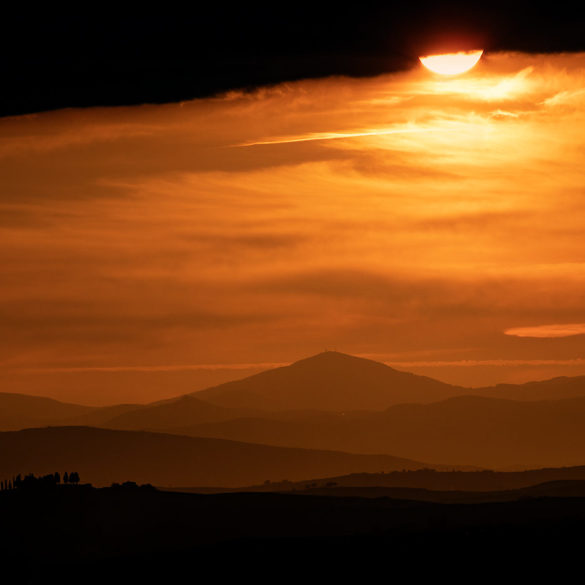 Zachód słońca nad Monticchiello, Toskania, fotowyprawa