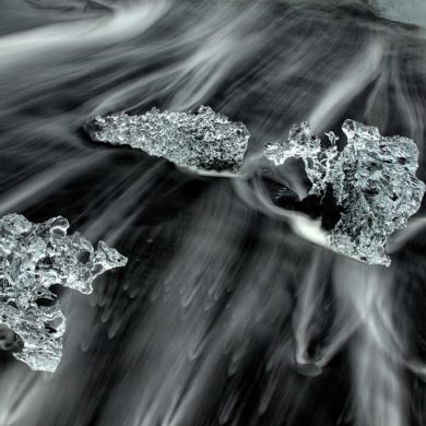Diamenty Jökulsárlón, Islandia, lód na Lodowcowej Plaży