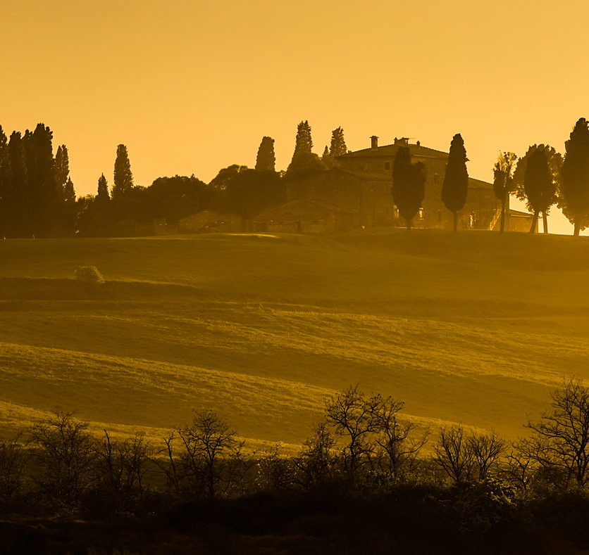 Wieczór w Val d'Orcia, Toskania