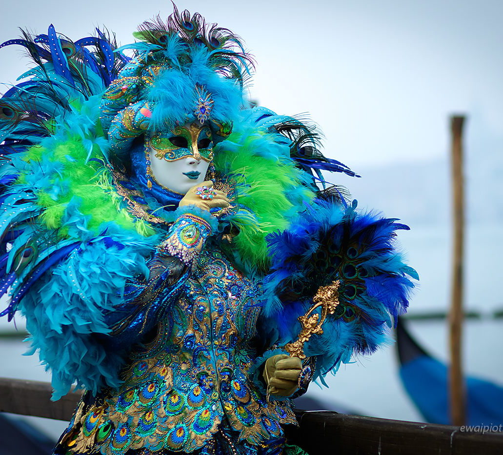 Wenecjanin w błekitach, Wenecja, wyprawa foto, karnawał