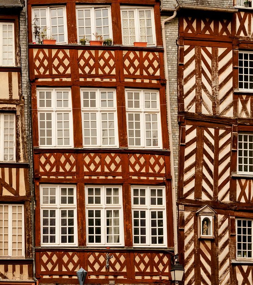 Kamieniczki w Rennes, Bretania, wyprawa fotograficzna