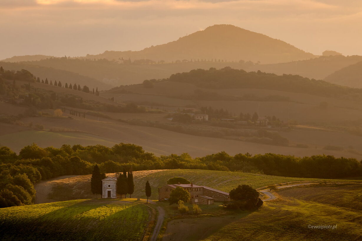 Poranek w Val d'Orcia, Toskania