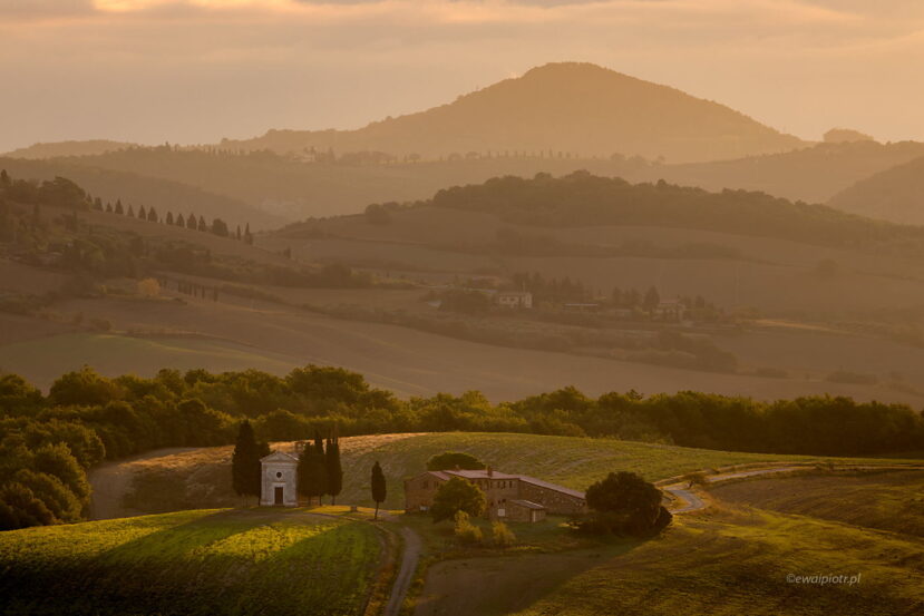 Poranek w Val d'Orcia, Toskania