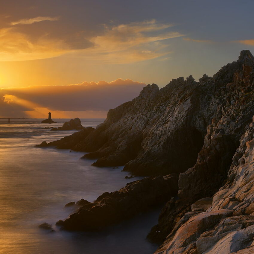 Pointe du Raz o zachodzie, Bretania