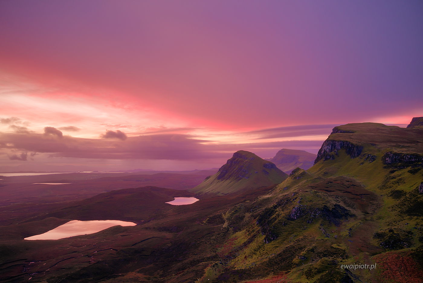 Wschód w górach Quiraing, Skye, Szkocja, wschód słońca, warszaty fotograficzne