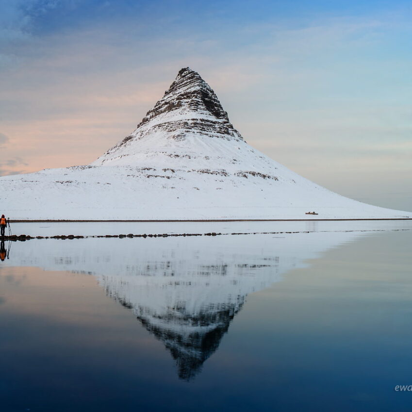 Kirkjufell - odbicie zimowe, Islandia