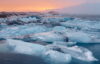 Lodowcowa Laguna o zachodzie, Islandia, Jokulsarlon, lodowiec, fotowyprawa
