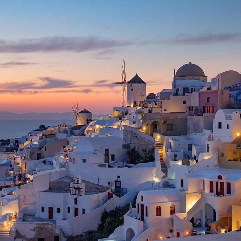 Zachód słońca nad Oia, Santorini