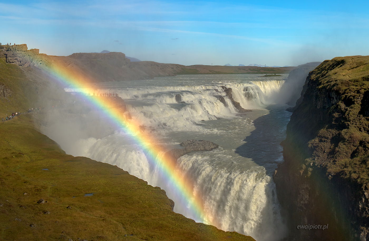 Tęcza i wodospad Gulfoss, Islandia, warsztaty fotograficzne