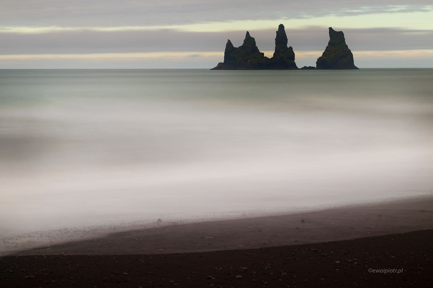 Reynisfjara, długi czas naświetlania