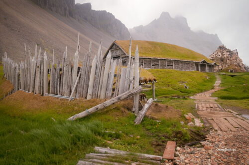 Wioska wikingów - forsowanie palisady, Islandia, plan filmowy