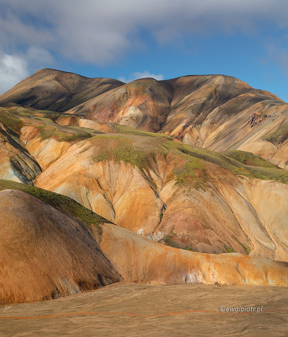 Kolorowe wzgórza Landmannalaugar, Islandia